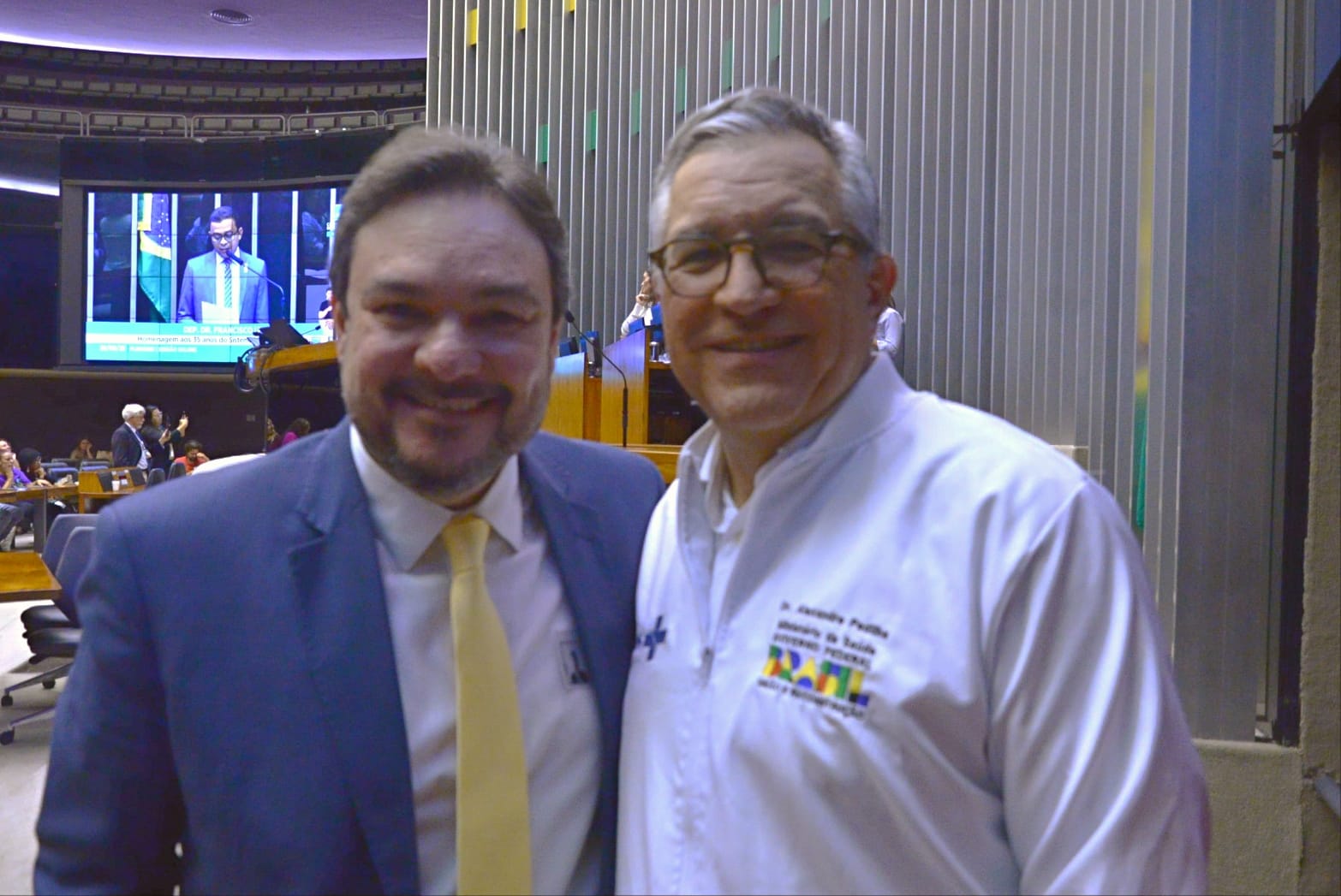 Ao lado do ministro Alexandre Padilha, Mário Jorge defende integração entre os setores público e privado, para melhor assistência à saúde dos brasileiros